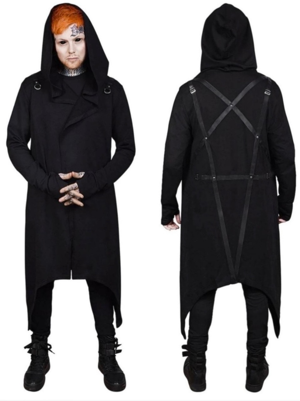 KILLSTAR Maleficium Hoodie XL Black Gothic Longline Open Front